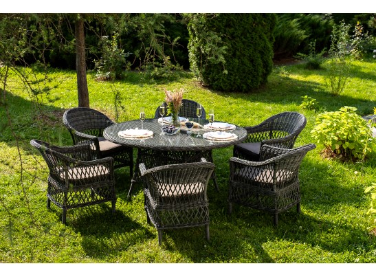 "Эспрессо–150 S" обеденная группа плетеная, цвет графит в Ростове-на-Дону