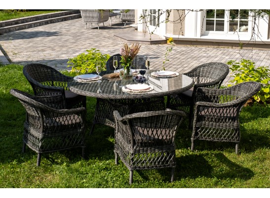 "Эспрессо–150 S" обеденная группа плетеная, цвет графит в Ростове-на-Дону