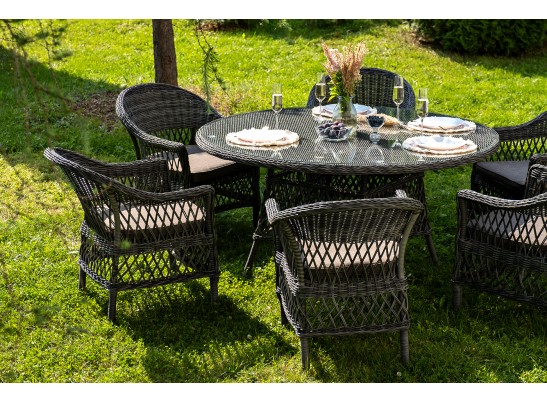 "Эспрессо–150 S" обеденная группа плетеная, цвет графит в Ростове-на-Дону