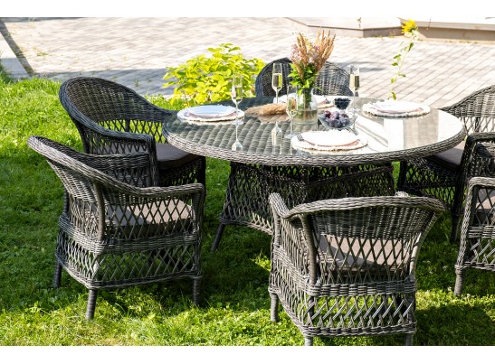 "Эспрессо–150 S" обеденная группа плетеная, цвет графит в Ростове-на-Дону