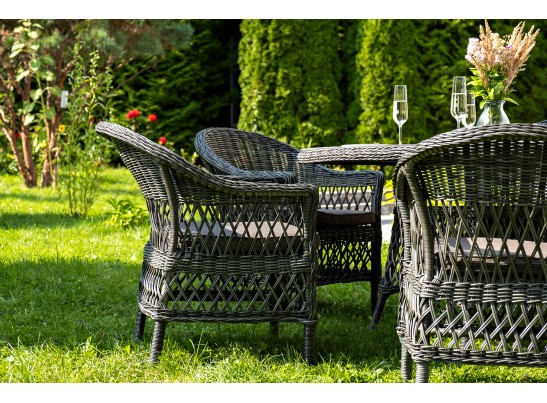 "Эспрессо–150 S" обеденная группа плетеная, цвет графит в Ростове-на-Дону