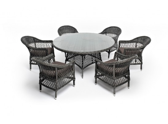 "Эспрессо–150 S" обеденная группа плетеная, цвет графит в Ростове-на-Дону