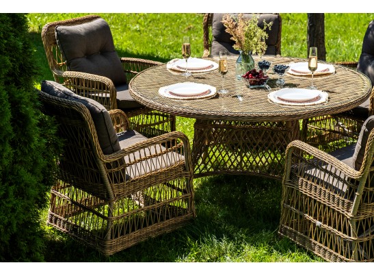 "Эспрессо–150 C" обеденная группа плетеная, цвет соломенный в Ростове-на-Дону