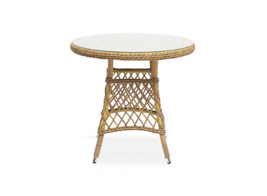 "Эспрессо" плетеный круглый стол, диаметр 80 см, цвет соломенный в Ростове-на-Дону