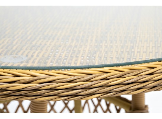 "Эспрессо" плетеный круглый стол, диаметр 80 см, цвет соломенный в Ростове-на-Дону