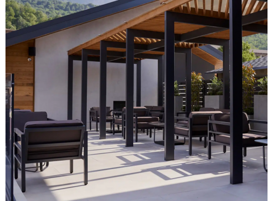 "Эстелья" кресло, каркас алюминий темно-серый (RAL7024) муар, ткань темно-серая 027 в Ростове-на-Дону