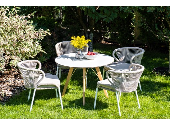 "Франческо" интерьерный стол из HPL круглый Ø100см, цвет молочный в Ростове-на-Дону