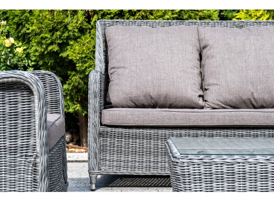 "Гляссе" диван трехместный из искусственного ротанга, цвет графит в Ростове-на-Дону