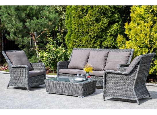 "Гляссе" диван трехместный из искусственного ротанга, цвет графит в Ростове-на-Дону