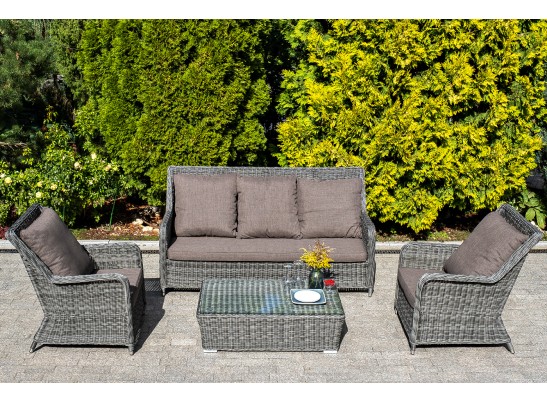 "Гляссе" диван трехместный из искусственного ротанга, цвет графит в Ростове-на-Дону