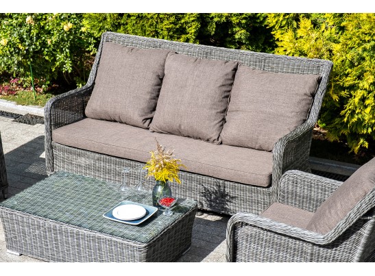 "Гляссе" диван трехместный из искусственного ротанга, цвет графит в Ростове-на-Дону