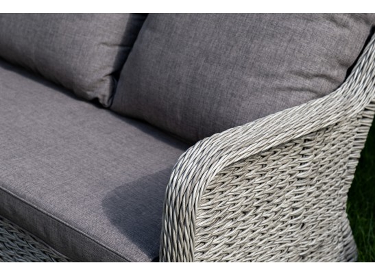"Гляссе" диван трехместный из искусственного ротанга (гиацинт), цвет серый в Ростове-на-Дону