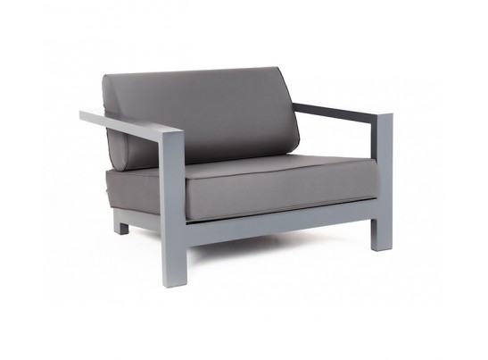 "Гранада" кресло алюминиевое, цвет темно-серый (RAL7024) муар, ткань темно-серая 027 в Ростове-на-Дону