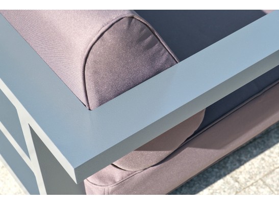 "Гранада" кресло алюминиевое, цвет темно-серый (RAL7024) муар, ткань темно-серая 027 в Ростове-на-Дону