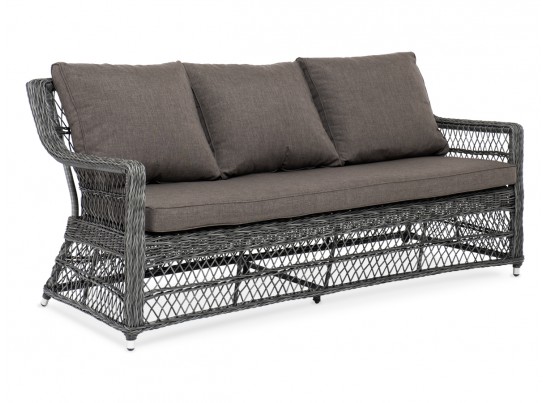 "Гранд Латте" диван трехместный из искусственного ротанга, цвет графит в Ростове-на-Дону