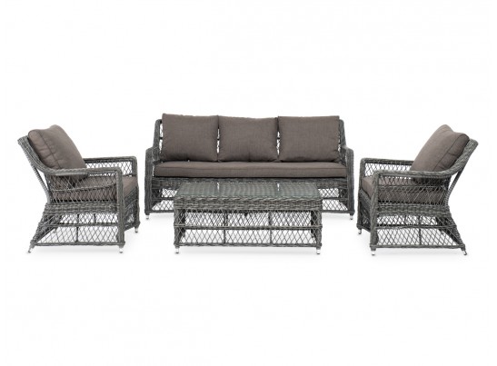 "Гранд Латте" лаунж-зона из искусственного ротанга, цвет графит в Ростове-на-Дону