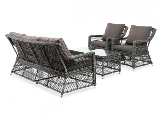 "Гранд Латте" лаунж-зона из искусственного ротанга, цвет графит в Ростове-на-Дону