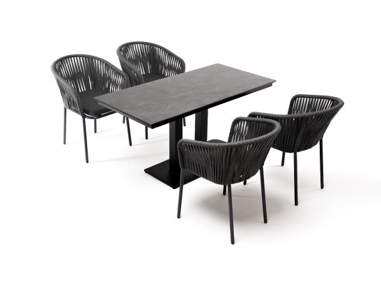 "Каффе Дабл" обеденная группа на 4 персоны, цвет "серый гранит" в Ростове-на-Дону