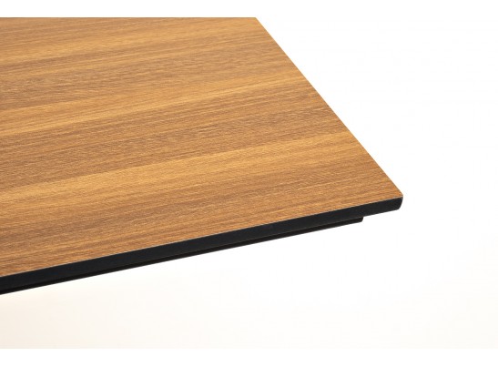 "Каффе" обеденный стол из HPL 140х70см, цвет "дуб", подстолье двойное черное чугун в Ростове-на-Дону