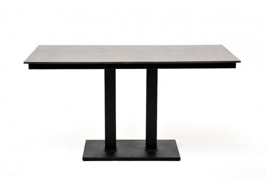 "Каффе" обеденный стол из HPL 140х70см, цвет "серый гранит", подстолье двойное черное чугун в Ростове-на-Дону