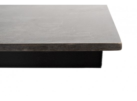 "Каффе" обеденный стол из HPL 140х70см, цвет "серый гранит", подстолье двойное черное чугун в Ростове-на-Дону