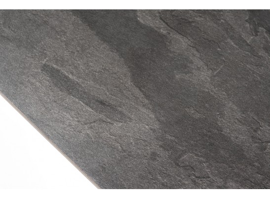 "Каффе" обеденный стол из HPL 140х70см, цвет "серый гранит", подстолье двойное черное чугун в Ростове-на-Дону