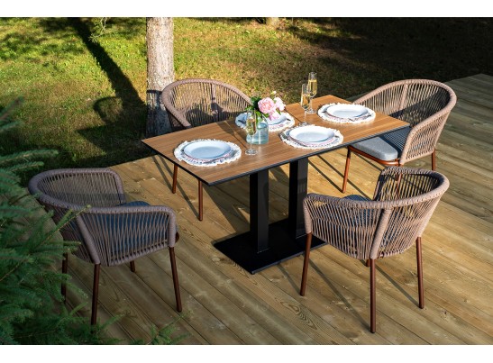 "Каффе Дабл" обеденная группа на 4 персоны, цвет "дуб" в Ростове-на-Дону