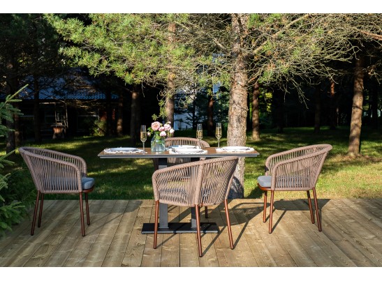 "Каффе Дабл" обеденная группа на 4 персоны, цвет "дуб" в Ростове-на-Дону