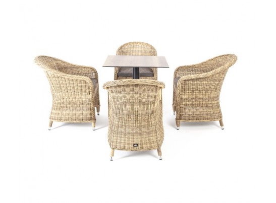 "Каффе" обеденная группа на 4 персоны, стулья соломенные в Ростове-на-Дону