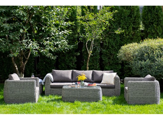 "Кальяри" журнальный столик из искусственного ротанга (гиацинт), цвет серый в Ростове-на-Дону