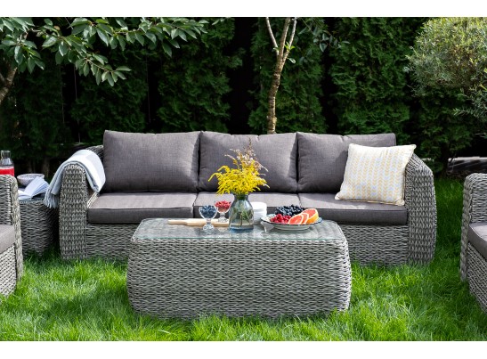 "Кальяри" журнальный столик из искусственного ротанга (гиацинт), цвет серый в Ростове-на-Дону