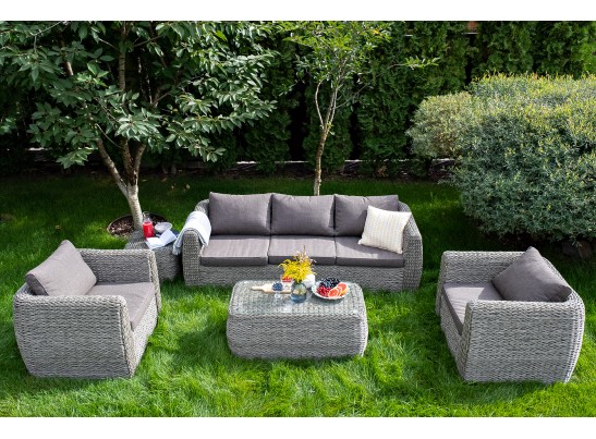 "Кальяри" журнальный столик из искусственного ротанга (гиацинт), цвет серый в Ростове-на-Дону