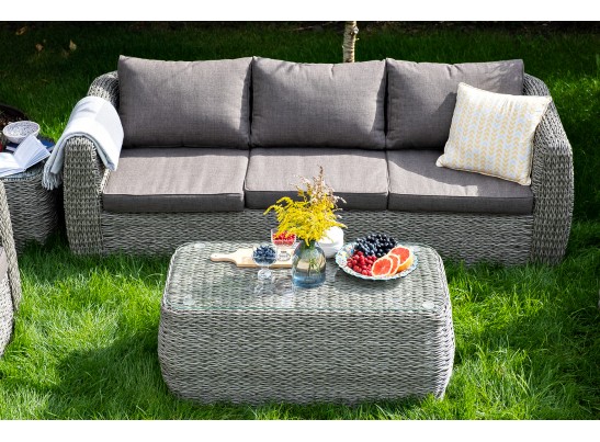 "Кальяри" журнальный столик из искусственного ротанга (гиацинт), цвет серый в Ростове-на-Дону