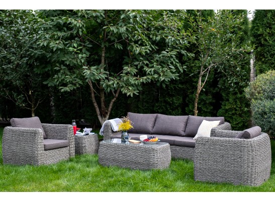 "Кальяри" журнальный столик из искусственного ротанга (гиацинт), цвет серый в Ростове-на-Дону