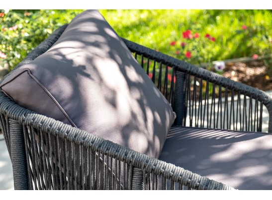 "Канны" лаунж-зона 4-местная плетеная из роупа (веревки), цвет темно-серый в Ростове-на-Дону