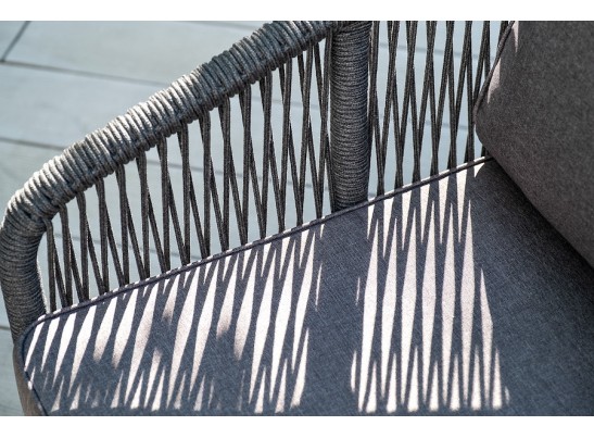 "Канны" лаунж-зона 4-местная плетеная из роупа (веревки), цвет темно-серый в Ростове-на-Дону