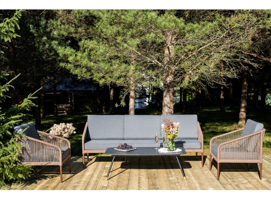 "Канны" лаунж-зона 5-местная плетеная из роупа (веревки), роуп коричневый в Ростове-на-Дону