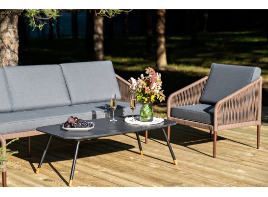 "Канны" лаунж-зона 5-местная плетеная из роупа (веревки), роуп коричневый в Ростове-на-Дону