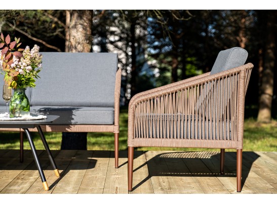 "Канны" лаунж-зона 5-местная плетеная из роупа (веревки), роуп коричневый в Ростове-на-Дону