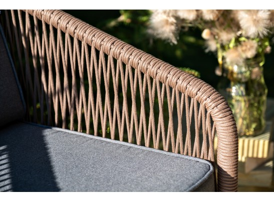 "Канны" лаунж-зона 5-местная плетеная из роупа (веревки), роуп коричневый в Ростове-на-Дону