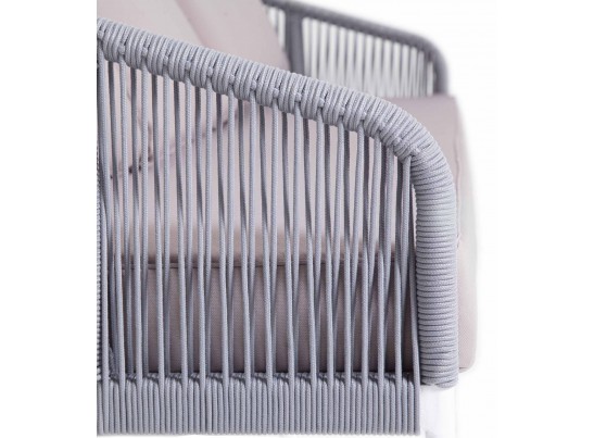 "Канны" лаунж-зона 5-местная плетеная из роупа (веревки), цвет светло-серый в Ростове-на-Дону