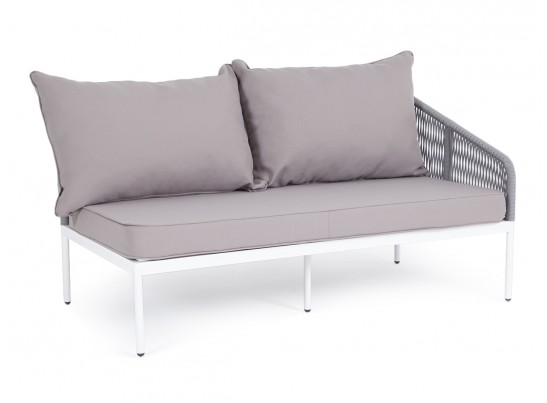 "Канны" модуль диванный левый плетеный из роупа (веревки) темно-серый в Ростове-на-Дону