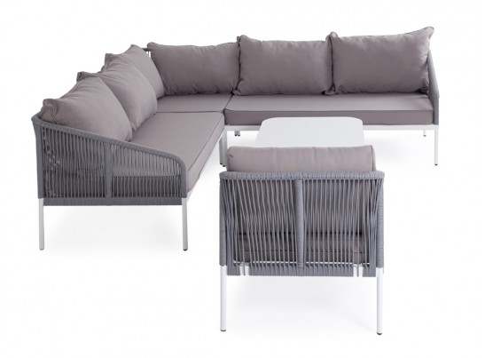 "Канны" модульная угловая лаунж-зона из роупа (веревки), цвет светло-серый в Ростове-на-Дону