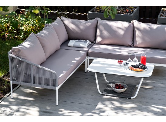 "Канны" модульная угловая лаунж-зона из роупа (веревки), цвет светло-серый в Ростове-на-Дону