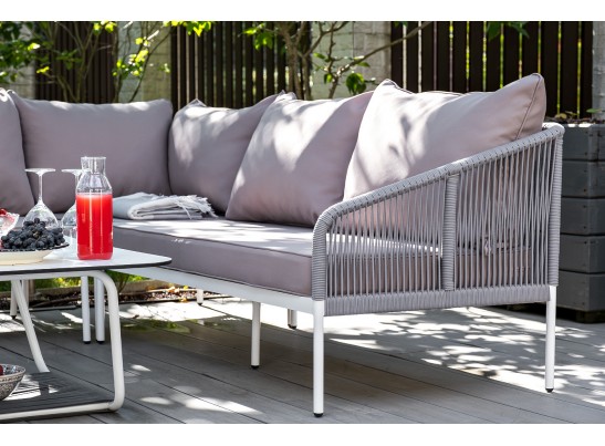 "Канны" модульная угловая лаунж-зона из роупа (веревки), цвет светло-серый в Ростове-на-Дону