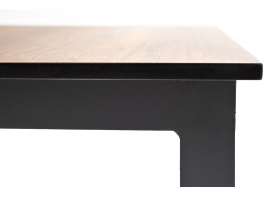 "Канны" журнальный столик из HPL 90х60, H40, каркас темно-серый (RAL 7024), цвет столешницы "дуб" в Ростове-на-Дону