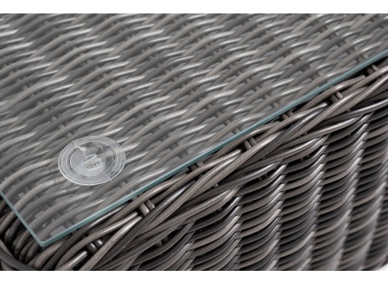 "Капучино Сингл" лаунж-зона из искусственного ротанга, цвет графит в Ростове-на-Дону