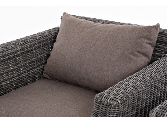 "Капучино Сингл" лаунж-зона из искусственного ротанга, цвет графит в Ростове-на-Дону