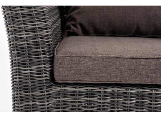 "Капучино Сингл" лаунж-зона из искусственного ротанга, цвет графит в Ростове-на-Дону