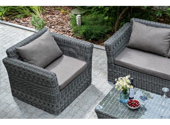 "Капучино Сингл" лаунж-зона из искусственного ротанга, цвет графит в Ростове-на-Дону